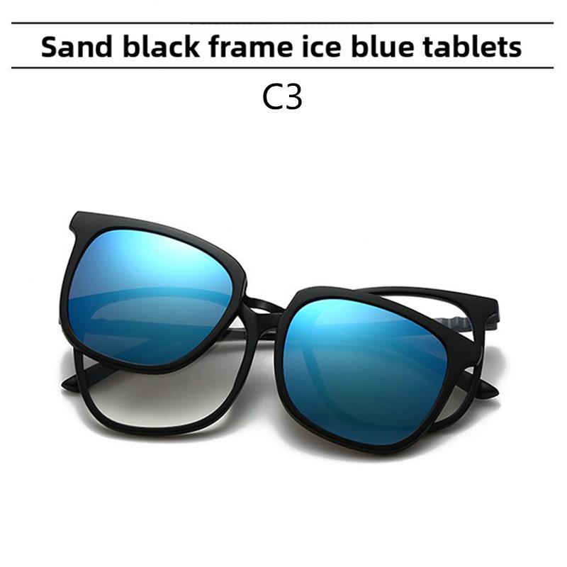 2 In 1 Magnetic Multi-Functional Night Vision Driving Sunglasses Magnetic Clip-On Lens Myopia Frames Sun Protection