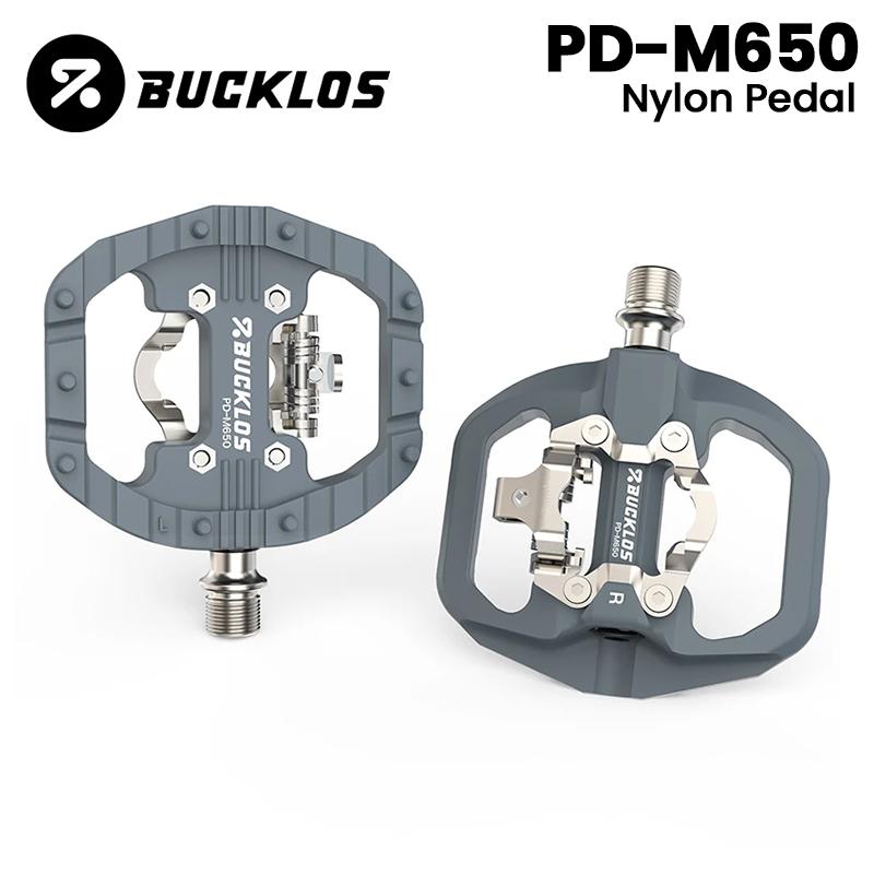 BUCKLOS Bike Pedal Non Slip MTB Road Bicycle Pedal Platform Dual-Funcion Flat Clipless Ultralight Cycling Cleat Pedals Bike Part