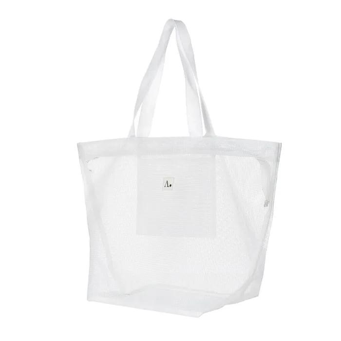 Oka Mesh Square Big Shoulder Bag White