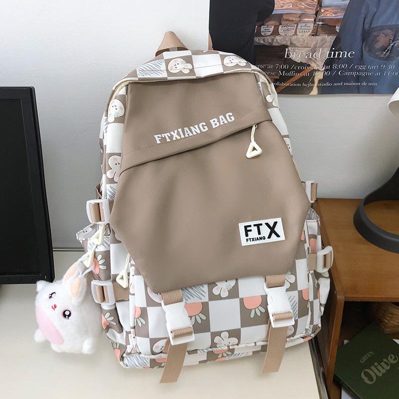 School Bag Elementary School Girl Junior High School Student High School Student College Student Cute Backpack Contrast Color Backpack
