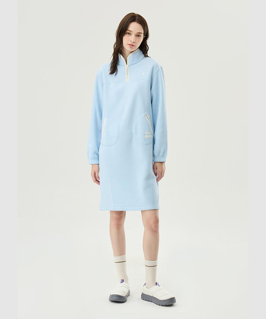 LECOQ Women'S Fluffy Knit Loose Fit Dress Blue (Qp422Oopo1)