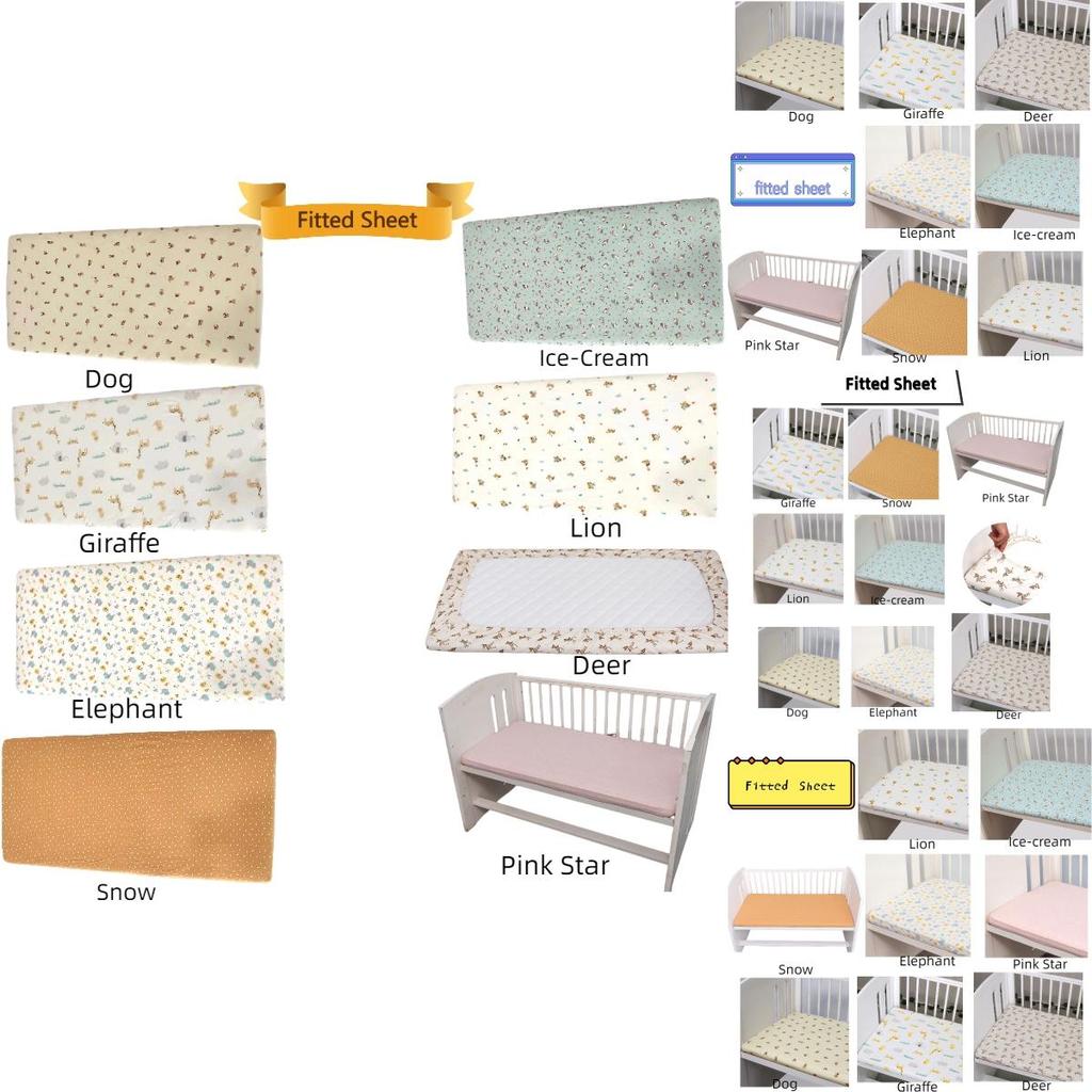 Multi-piece Baby Crib Bedding Set, Four-season Use, Pure Cotton Fabric, Available In Multiple Cute Designs