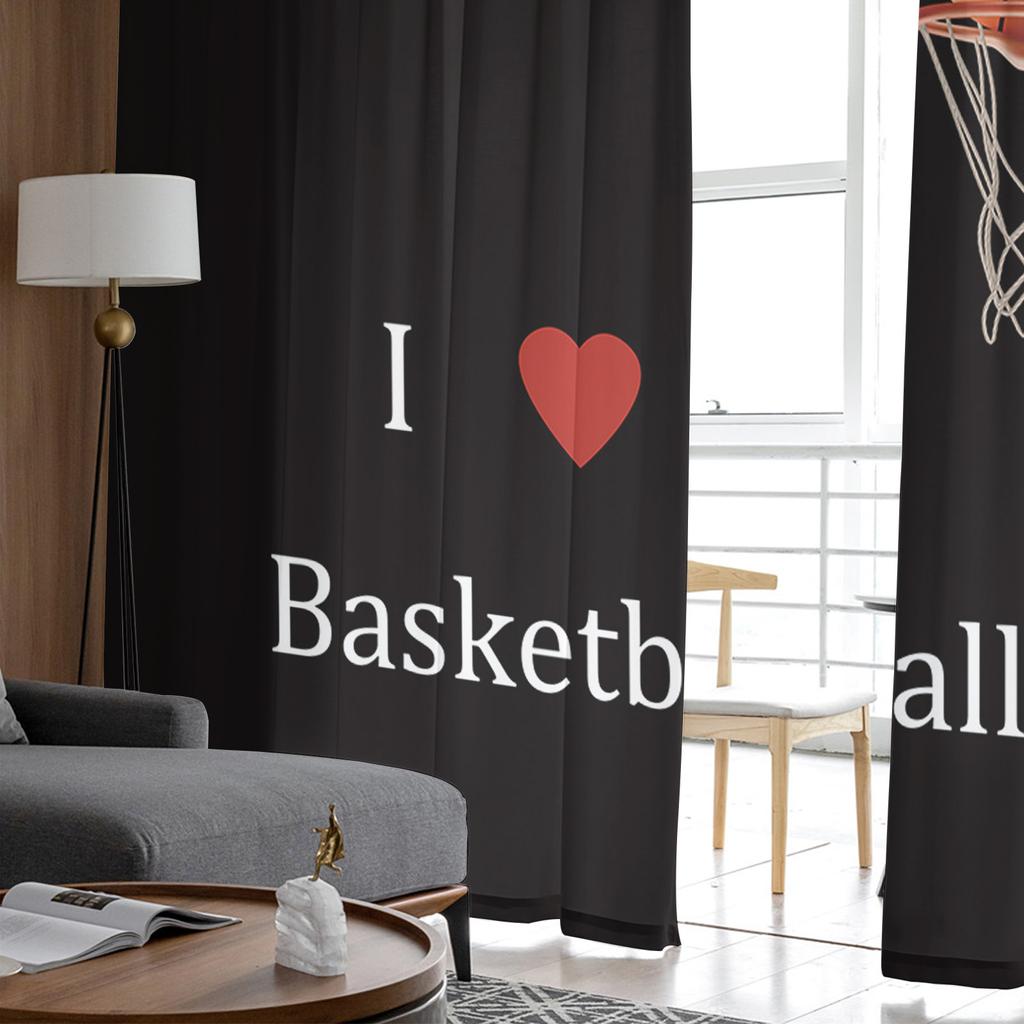 Basketball Sport Schwarz Tüll Vorhänge Für Wohnzimmer Dekoration Moderne Chiffon Sheer Voile Küche Vorhang