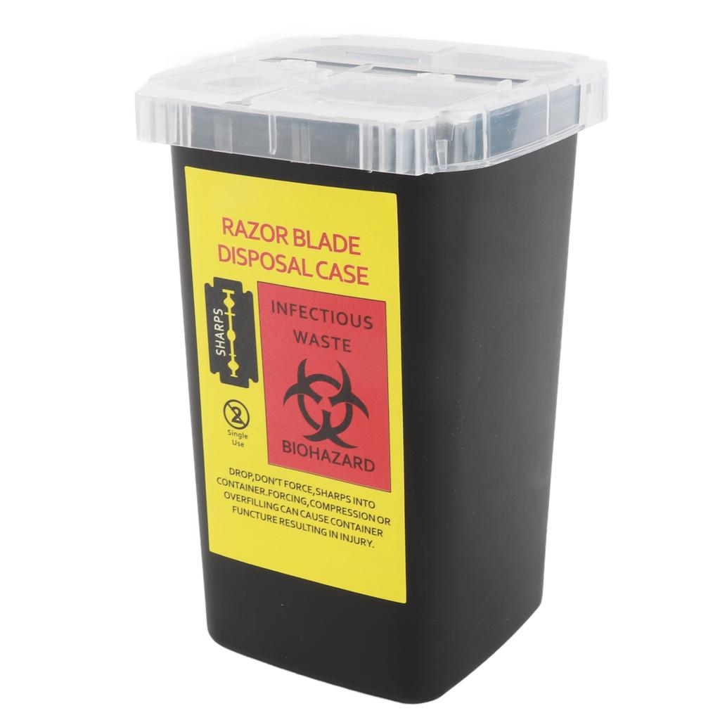 Disposal Blade Container Barbershop Hair Salon Shaving Knife Blade Disposal Collect BoxBlack