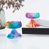 Resin Casting Candle Holder Silicone Mold Crystal Lotus Mirror Mold Suitable for Epoxy Candle Holder Family Table Decor