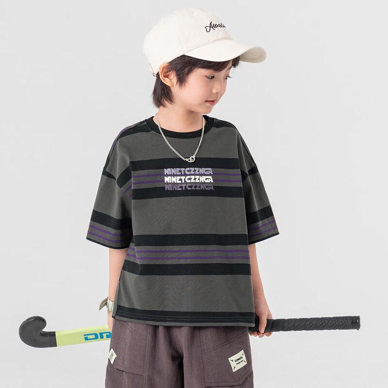 Boys' American Retro Striped Short-Sleeve T-Shirt