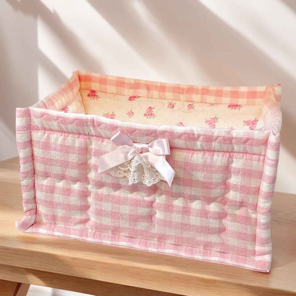 

Cute Square Storage Basket Space Saving Decor Desk Item Organizer Cosmetics Storage Hamper for Children Office Bedroom Clothes