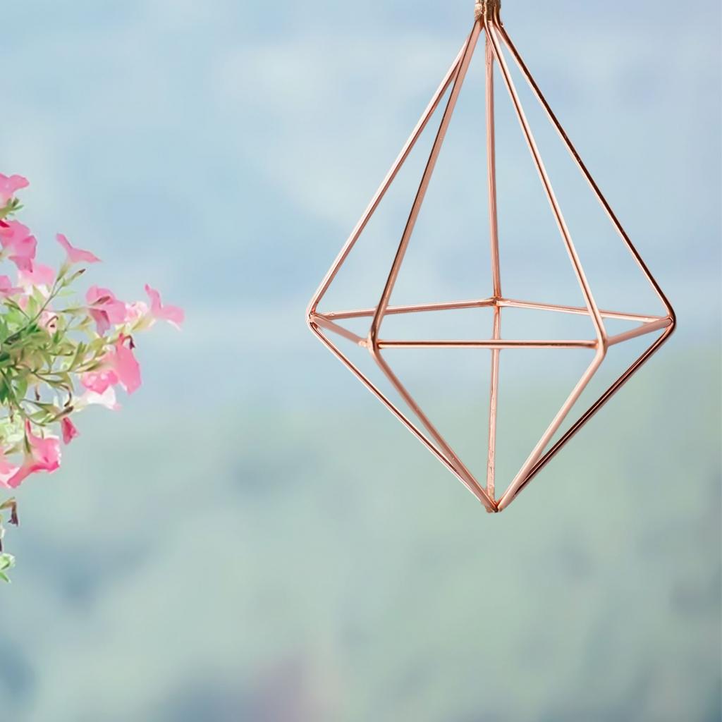 Veggdekorasjon Hengende Metall Geometrisk Luftplante Blomsterpotte Stativ Holder Brakett