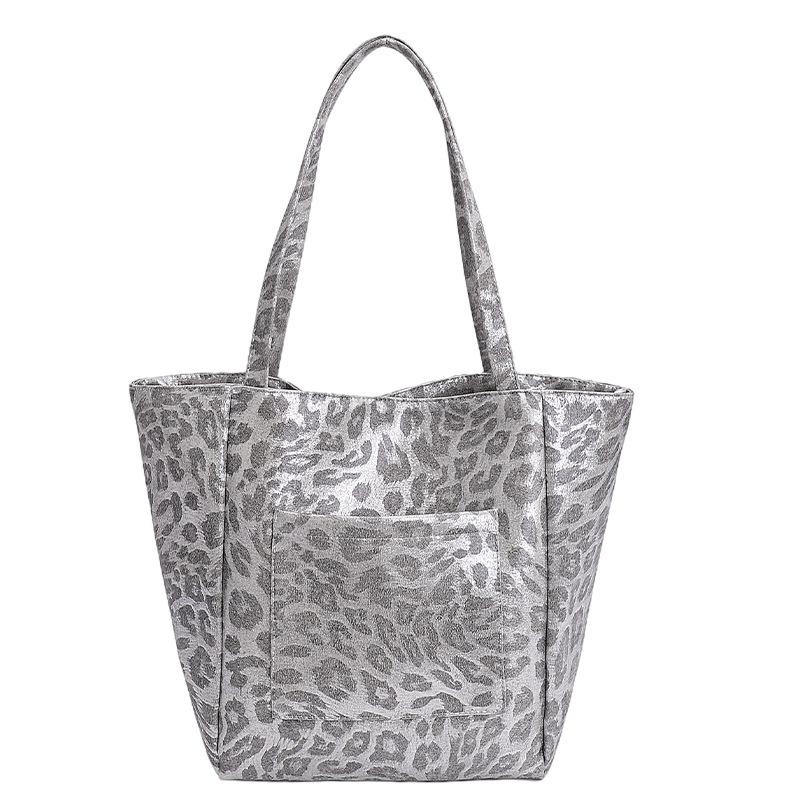 

Women s Leopard Print Tote Bag: Stylish, Versatile Canvas Shoulder Bag for Summer & Fall 2025 - Large Capacity, College Style 44x11x31 cm