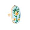French Enamel Flower Ring Ethnic Style Glazed Ring Unique Vintage Ring  Fashion