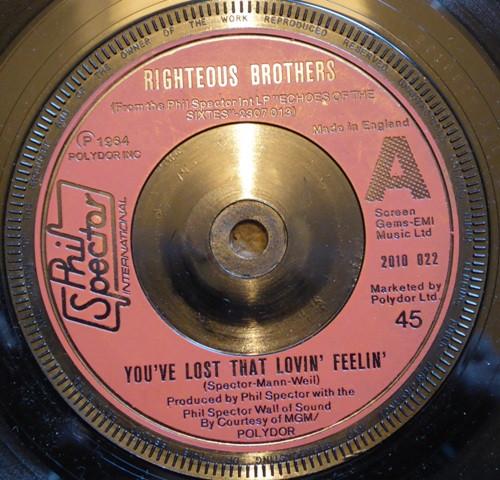 

7inch Record RIGHTEOUS BROTHERS - You ve Lost That Lovin Feeling / R 2010022 Phil Spector In 1977 UK Rock Used