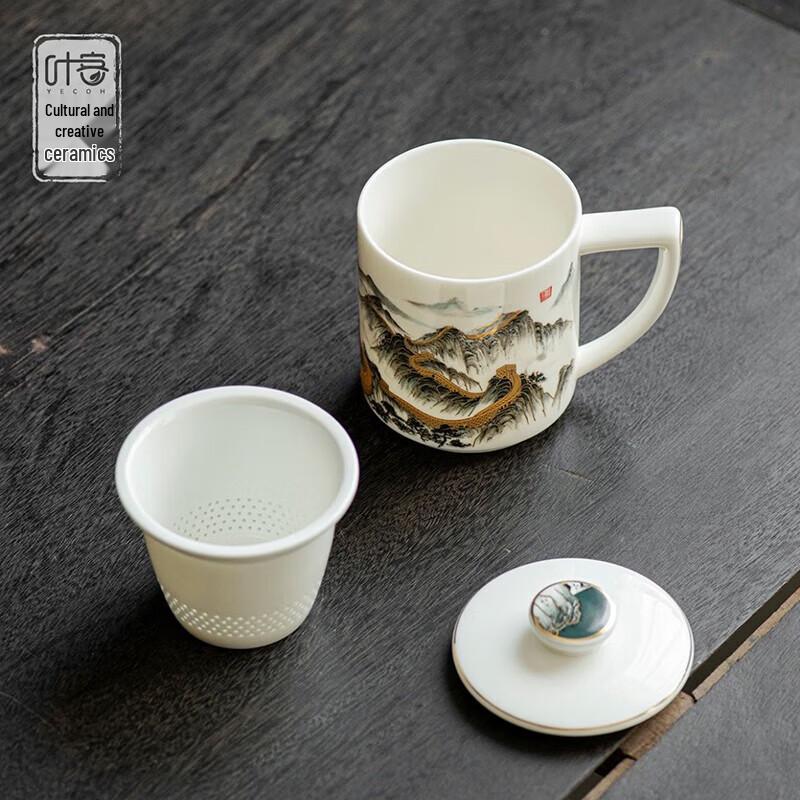 YECOH Mountains and Rivers Porcelain Office Set