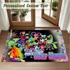 Crystal Velvet Square Rug Custom NamePoppy Playtime Pattern Non Slip Home Floor Decor Rug