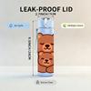 1PC Two Brown Bear Warm Hug Cartoon Print 750ml Color Plastic Sports Water Bottle Leakproof Flip Straw Lid Suitable for Sports Office Home Use