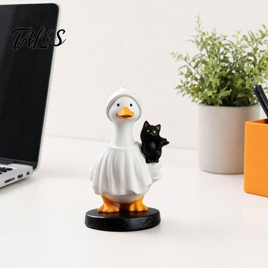 Talos Halloween Gås Figur, Heks Hat Harpiks Ornament, Sød Spøgelse Statue til Bordplade Kaminhylde Feriedekoration