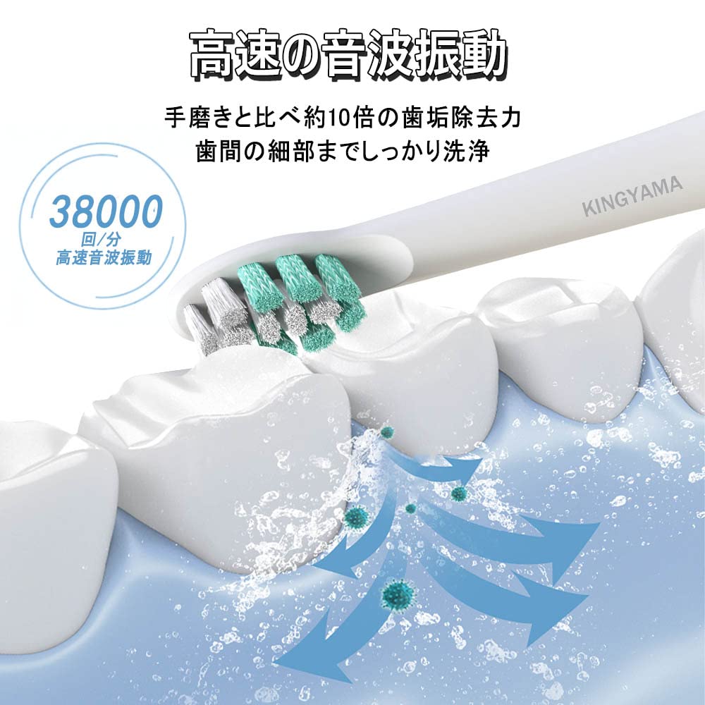 Sonic Electric IPX7 8 Replacement Brushes Soft 2 Regular Case 5 Sonic Auto Oral Dental K8 Toothbrush, Waterproof, (6 Brushes, Brushes), Included,