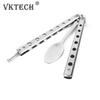 Cuchillo Mariposa Cuchara Tenedor Plegable Balisong Cuchara Tenedor de Entrenamiento Cuchillo Mariposa Entrenador Vajilla para Camping al Aire Libre Herramienta de Cocina