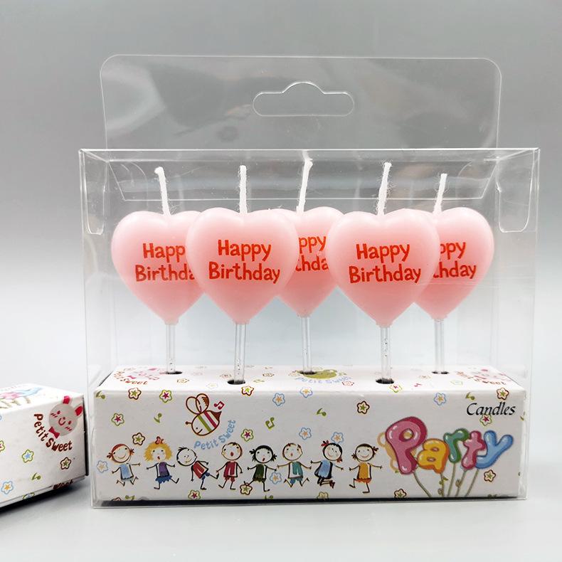 Cartoon Love Style Romantic Confession Birthday Candle HAPPYBIRTHDAY Letter Happy Birthday Candle