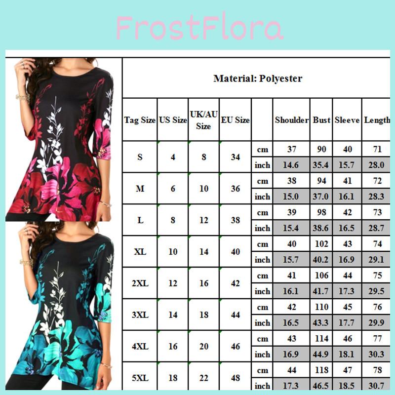 Damen Übergröße Asymmetrische Tunika-Bluse mit floralem Druck und kurzen Ärmeln für Sommerkomfort