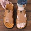 Sandals Men's Summer New Casual Beach Shoes Men's First Layer Cowhide Non-slip Breathable Sandals Dual-purpose Slippers Men 2050