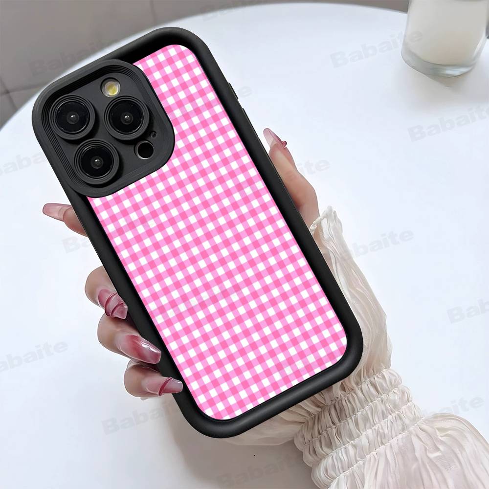 Einfache schicke Gittermuster-Handyhülle für iPhone 17 16 E 15 14 13 12 11 Pro Max Plus Rückseite