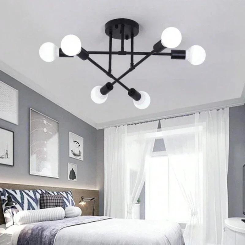 Simple Iron Pendant Light, Minimalist Modern Ceiling Light  Indoor LED Living Room Dining Room Lighting Gold/black Bedroom Light