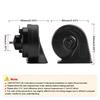 Loud Sound 410DB Electric Snail Air Horn for Car Motorcycle Boats Double Tone 12V