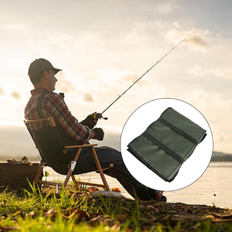 Water Resistant Foldable Fishing Mats Multipurpose Sponges Pad Outdoor for Anglers Includes Baits Dispenser Tool
