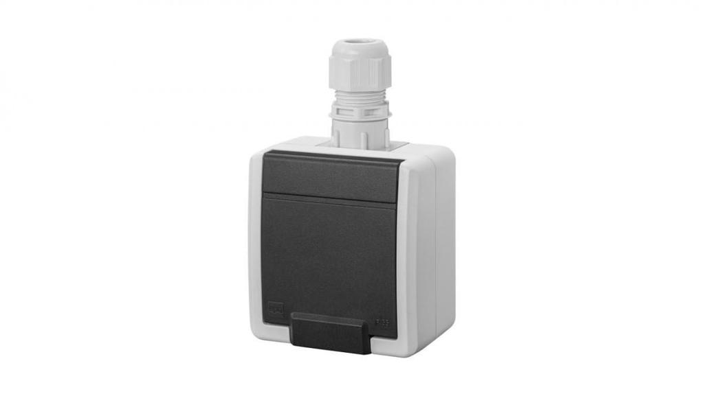 Aquant 2K Single Surface-Mounted Socket With Grounding 2P+Z Ip65 Gray 5041-65