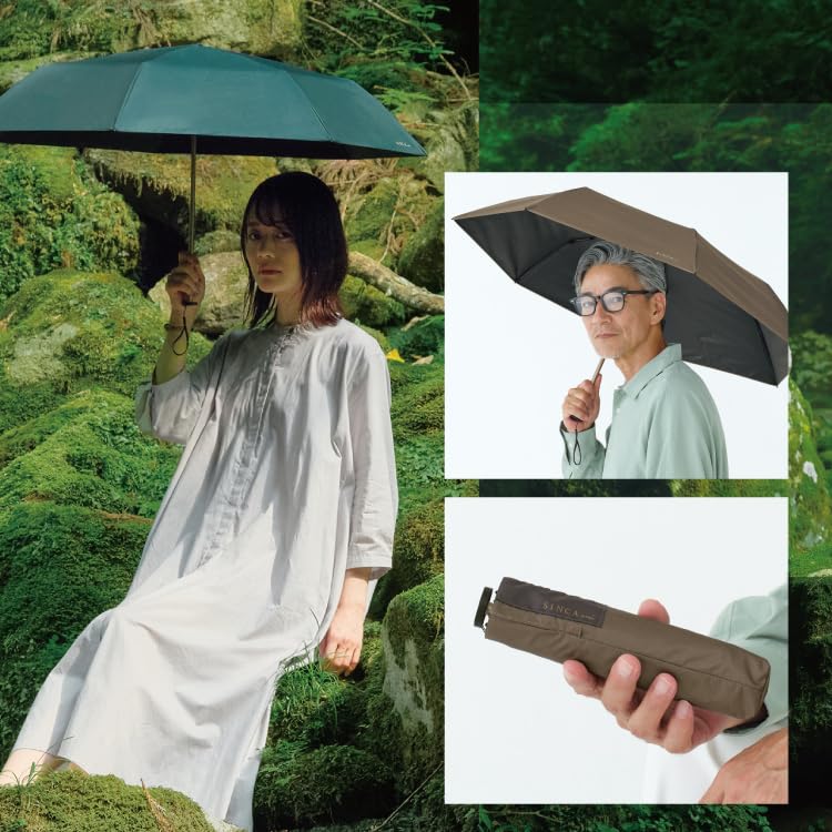 SiNCA MINI 50 7K Green Parasol with Recycled Light UV Heat and Suitable for Rain or Windproof Perfect for and Simple Design for Men and Product Wpc.