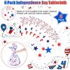 6Pcs Patriotic Tablecloth Plastic Disposable Star Table Cloth Rectangle Red White Blue Table Cover for Patriotic Themed Party Supplies Birthday Sport