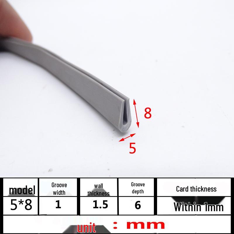 U-Shaped Rubber Anti-Collision Edge Seal Strip for Glass and Steel Plates