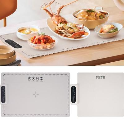 Plug In Food Warm Tray 3 Modes Hot Dish Heating Pad Portable Silicone Food Warmer Mat  Household