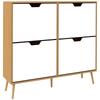 Shoe Storage Cabinet, 4 Flip Drawers, Shoe Organizer for 8-16 Pairs of Shoes, Natural