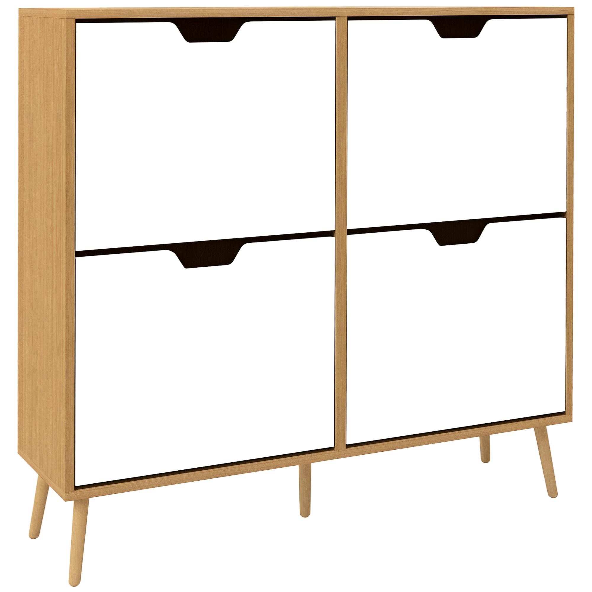 Shoe Storage Cabinet, 4 Flip Drawers