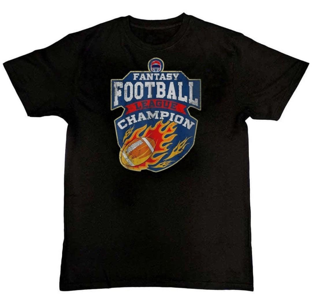 Fantasy Football League Champion Graphic Print T-Shirt L