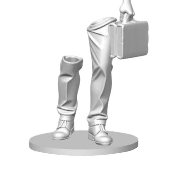 Jijijing 3D Printed Working Person Figurine with Briefcase, Modern Abstract Art Ornament for Desktop Bookshelf Office Decor, Stable Base Creative