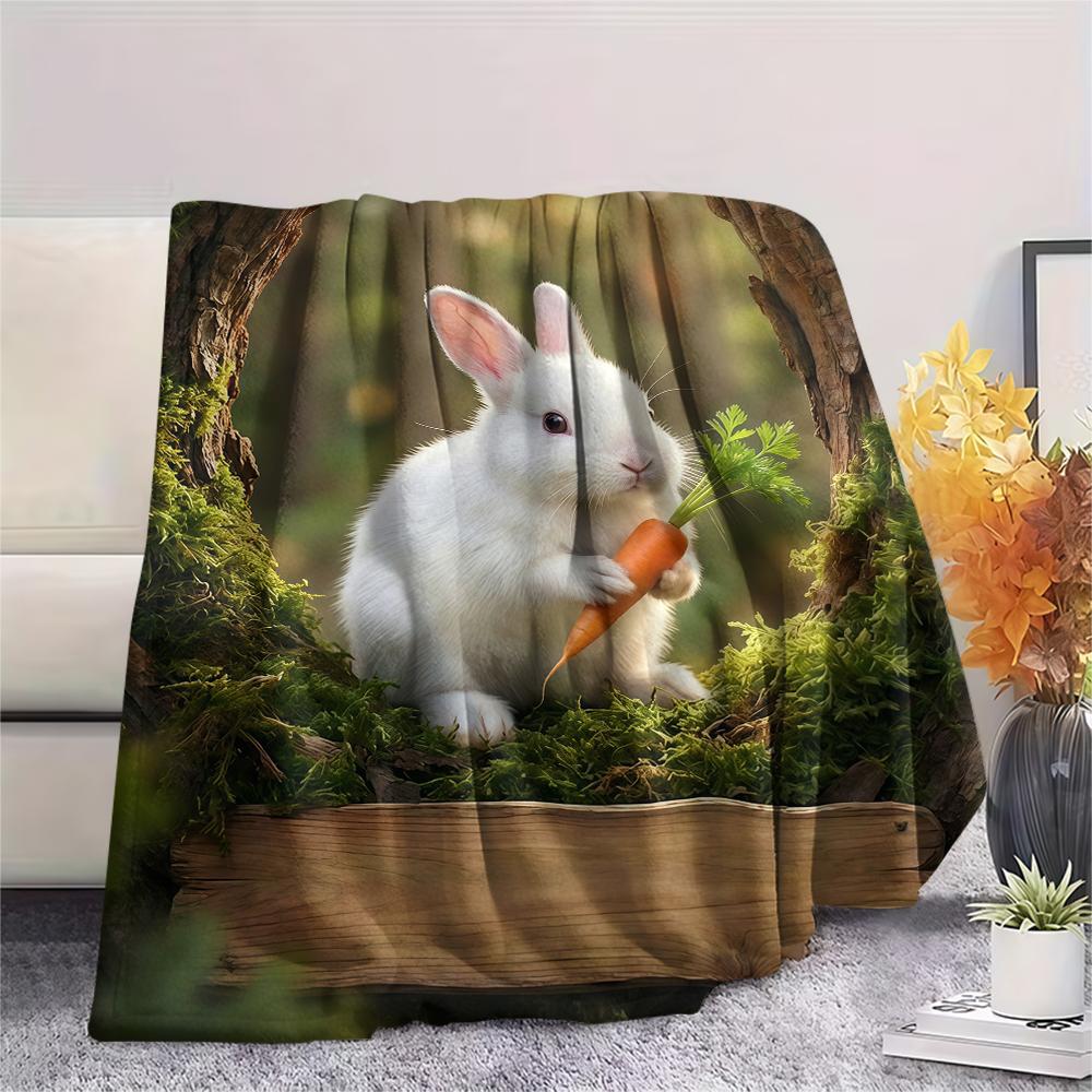 Forest small animals Print Flannel Blanket,High quality Comfortable for All Seasons,Home Decor,Warmth and Comfort,Perfect for Christmas Gifts