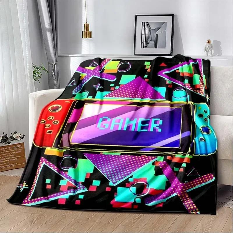 3D Cartoon Gamepad Children's Game Regional Blanket,Fashion Soft Cozy Living Room Bedroom Sofa Bed Travel Blanket Birthday Gift