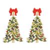 Crystal Xmas Dangle Earrings Star Christmas Bell Pendant Trendy Merry Christmas Earrings  Winter