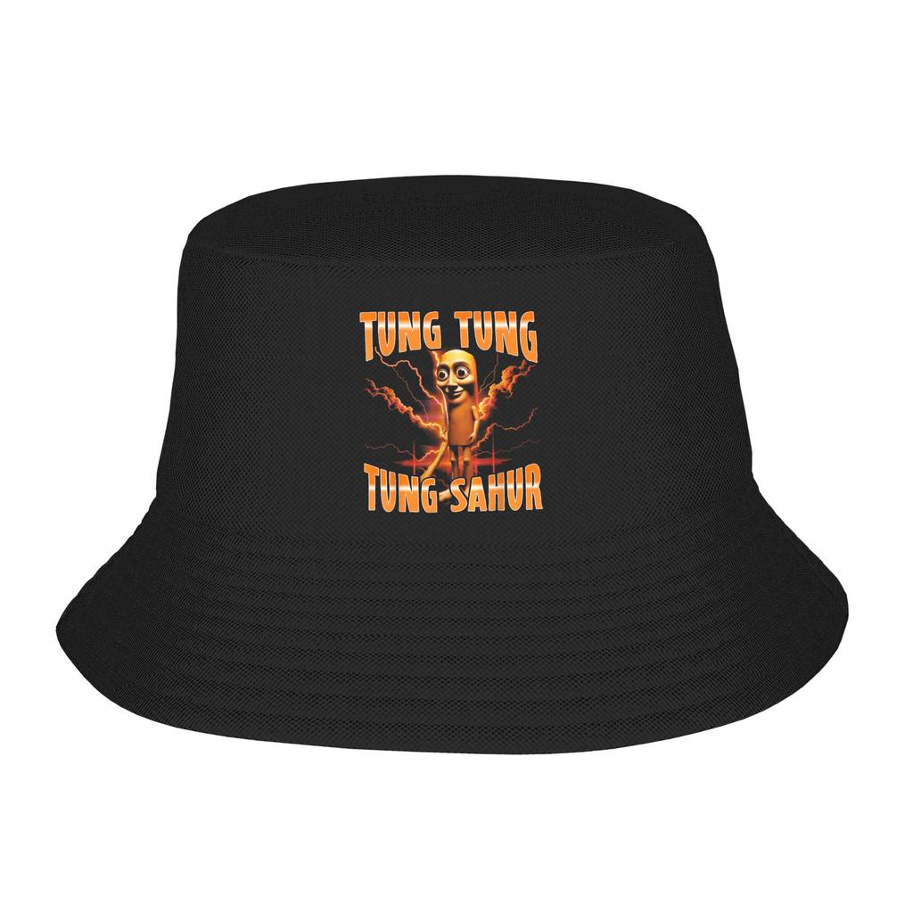 Tung Tung Sahur Italian Bucket Hat Hawaii FisherUnisex Caps Foldable Vacation Sun Hats For Women Korean Custom DIY Cap