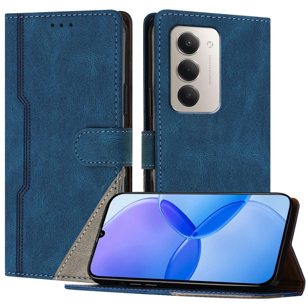 Für Xiaomi Redmi 15 4G (EU) (171mm)/Xiaomi Redmi 15 5G (EU) (171mm) Lederhülle Dreieck Patchwork Geldbörse Ständer Stoßfeste Handyhülle