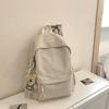 Schoolbag: Fashionable and Fresh Schoolbag, Large Capacity for Girls, High School, Junior High School, Simple Solid Color, Versatile Commuter Backpack