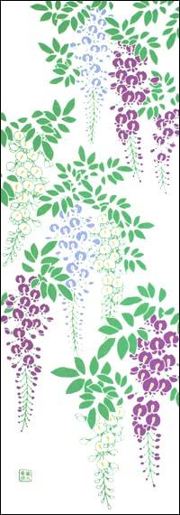 

Some no Anbo Hand Towel Authentic Dyed Cotton Tokuoka Made in Japan 35cm x 100cm Wisteria Flower 100%