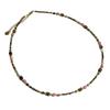 Maillard Style Natural Stone & Pearl Beaded Necklace - Tiger Eye & Pink Rose Choker