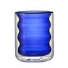 Colored Double-Walled Spiral Glass Cup: Ideal for Milk, Coffee, Mousse, Juice At Home or Office.
