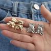 Button Pin Detachable Decorative Waist Buckles No Sewing Bear Waist Tighten Cute Bear Metal Tighten Waist Button Pin