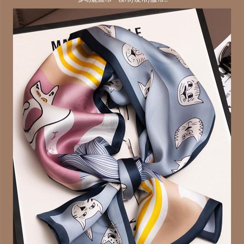 Sciarpa di Seta a Doppio Strato Sciarpa di Seta di Gelso Sciarpa Versatile da Donna Primavera e Autunno Giappone e Corea Sciarpa Lunga Stretta Decorativa Striscia