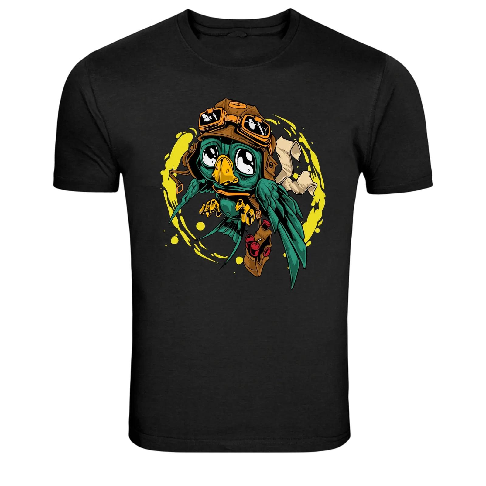 Steampunk Bird With Goggles Graphic T-Shirt 3XL