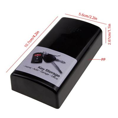 Kreativní magnetický černý trezor na klíče Držák na klíče od auta Skrytý úložný prostor Venkovní úkryt Pro domov Kancelář Auto Nákladní auto Karavan Tajná schránka